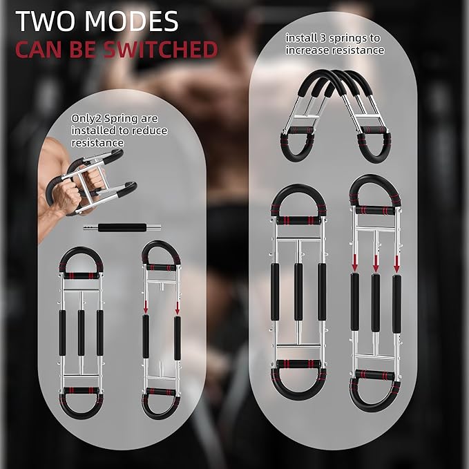 Twister Arm Trainer, Dual Triple-Spring, 30-180lb Adjustable, Chest Arm Shoulder Workout Equipment, Portable Detachable Arm Twister Exerciser for Men, Chest Expander for Gym Home Fitness