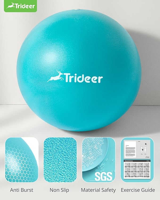 Trideer Pilates Ball - 9 Inch Core Ball for Physical Therapy, Yoga, Stability & Workout - Office & Home Gym