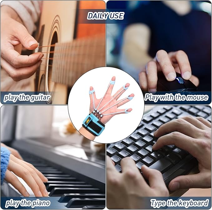 Finger Strengthener, Grip Strength Trainer, Gripster Finger Exerciser, Hand Grip Strengthener for Finger Strength & Therapy, 3 Resistance Levels (Grey 20LB, Blue 40LB, Black 60LB)