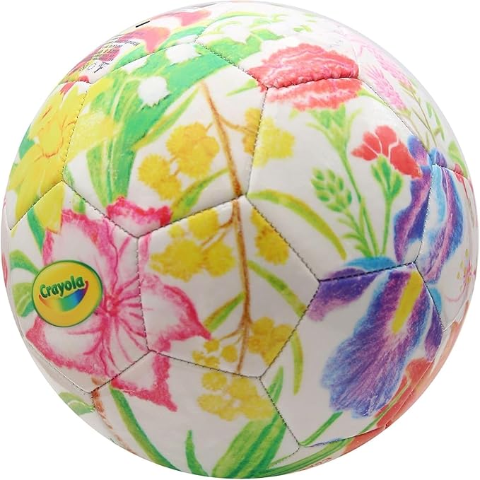 Icon Sports Officially Licensed U.S. Soccer Federation Size 5 Soccer Ball | Crayola & Fox Sport Collaberation Flower Ball by Elysa Garcia