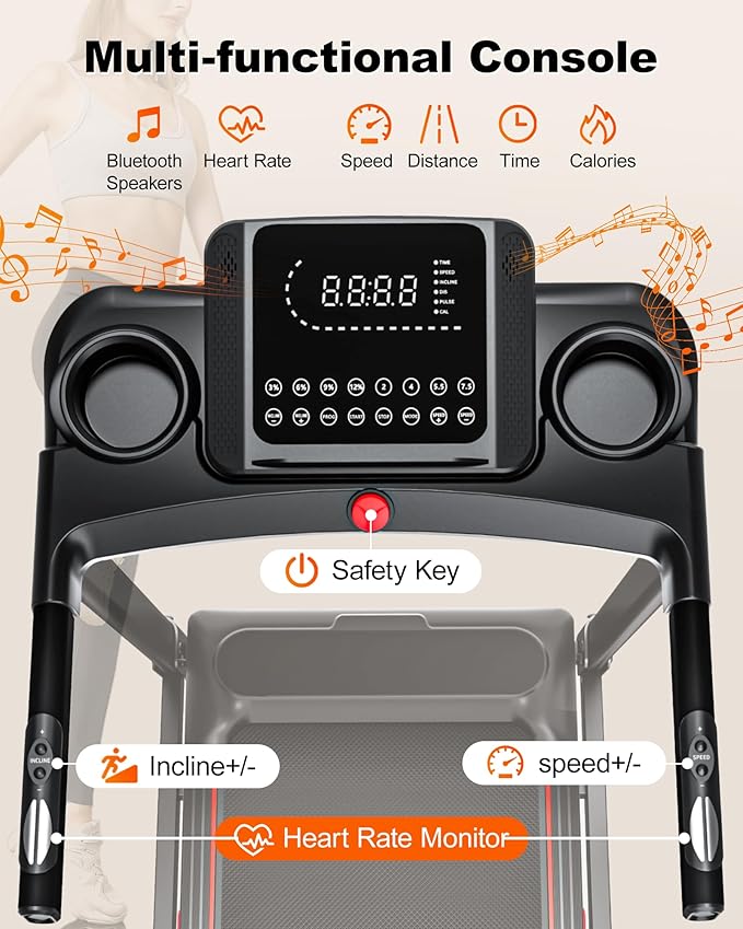 340lb Capacity Walking Pad Treadmill with 12% Incline, Big LED Display Under Desk Treadmill Support Full Manual/3-Preset Countdown/App Mode, Portable Treadmills for Small Spaces, Home