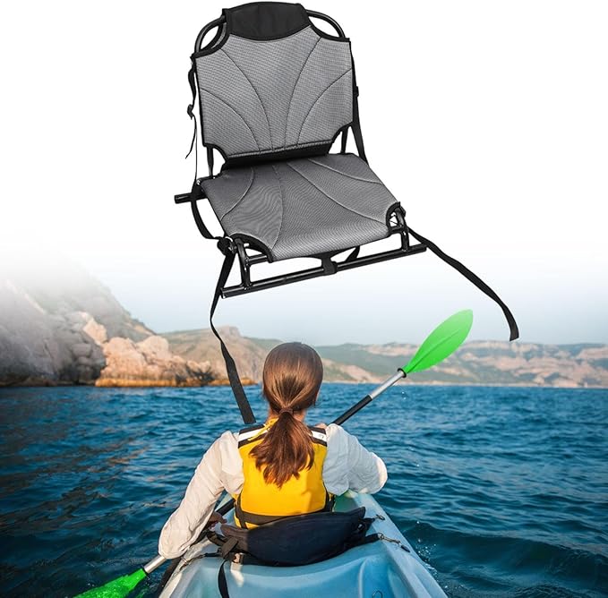 Folding Kayak Seat Sitting Pad with Back Support Premium Fishing Seat Outdoor Chair for Travel Inflatable Paddle Board