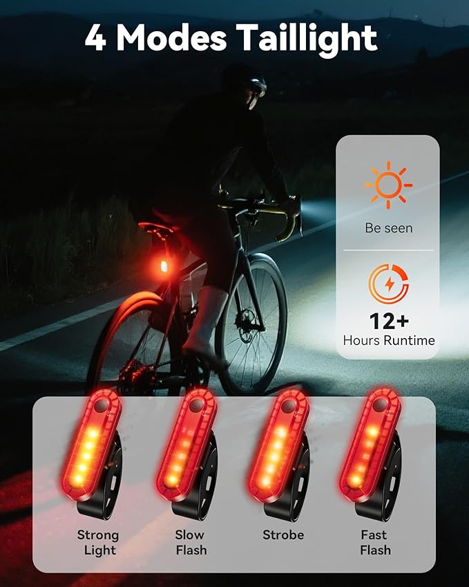 LED Bike Lights for Night Riding, USB Rechargeable Bicycle Headlight, 2025 New Aluminum Alloy Waterproof Bicycle Lights, 6+4 Modes for Adult Kids Road Cycling