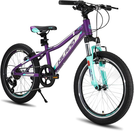 HILAND 20 26 27.5 Inch Mountain Bike for Women Girl, 7/21 Speed with Lock-Out Suspension Fork, Aluminum Frame MTB, Adult Ladies Womens Bike Mens Bicycle