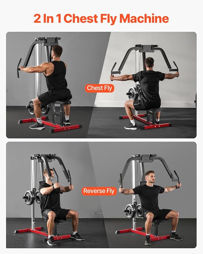 VEVOR Chest Press Machine, Bench Press Set, Adjustable Flat Incline Bench with Independent Converging Arms, Upper Chest Equipment, Fitness Home Gym Equipment Chest