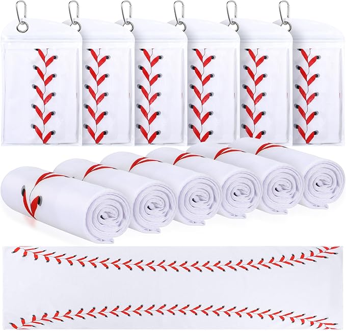 12 Pack Baseball Cooling Towels, Sports Towels with Bags, 40"x12" Breathable Chilly Towel, Microfiber Towel for Baseball Sport Team Gift