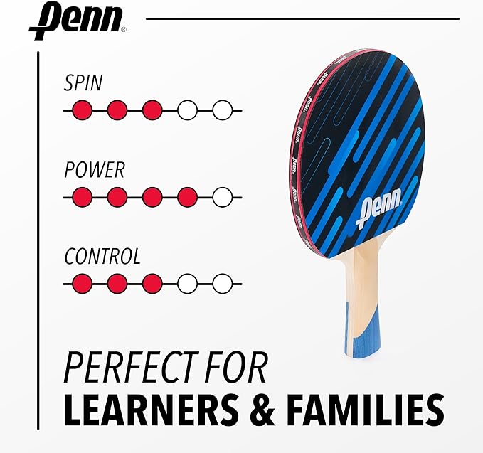 Penn 2-Player Table Tennis Paddle Set - Includes Two 3.0 Paddles, Three 3-Star ping Pong Balls, and Storage Pouch