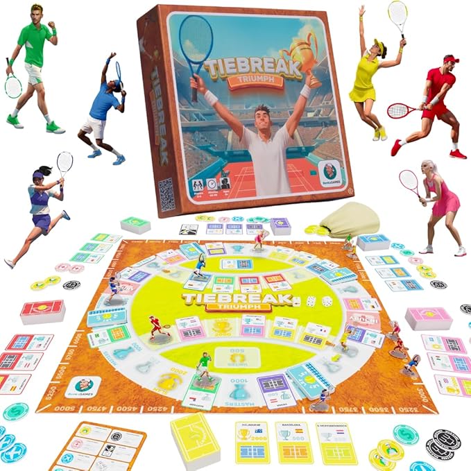 Tennis Board Game for Kids & Adults | 2 to 6 Players Family Fun | Indoor Tennis Themed Strategy Game