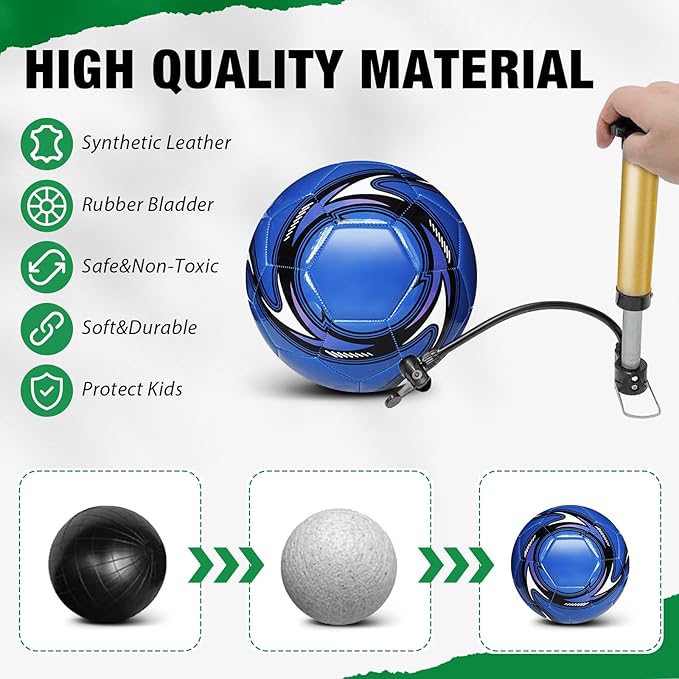 6 Pack Operation Deflated Christmas Soccer Ball with Pump for Child,Items Bulk Deals Soccer Balls,Classic Soccer Balls with Mesh Sport Bag Pump Needle for Shoebox Gift Fillers Charity Donations
