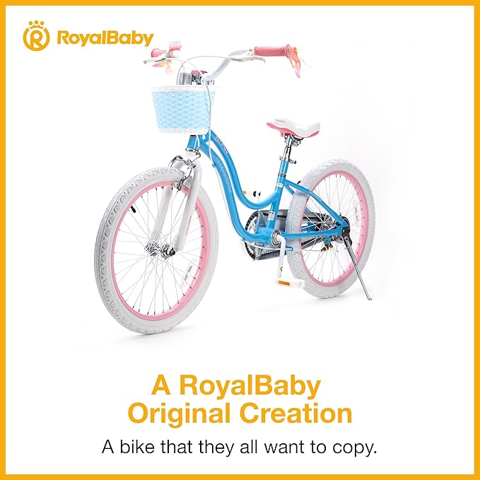 RoyalBaby Girls Bike EZ Bike Stargirl Training Free Balance to Pedal Easy Learning Bicycle, 12-20 Inch for Toddlers & Big Kids.