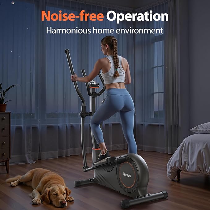 Niceday Elliptical Machine, Elliptical Exercise Machine for Home with Hyper-Quiet Magnetic Driving System, Elliptical Trainer with 15.5IN-20IN Stride, 16 Resistance Levels, 500LBS Loading Capacity