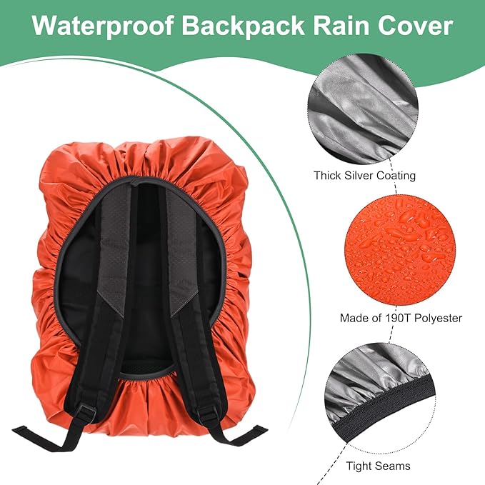 Waterproof Backpack Rain Cover Waterproof Backpack Cover, Bag Rain Cover with A Vertical Reflective Strap for Hiking/Biking/Camping/Outdoor Traveling
