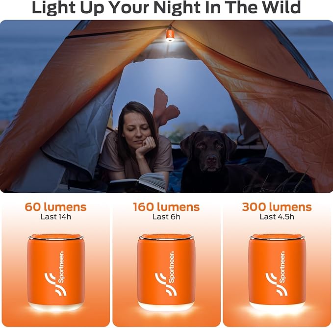 Sportneer Mini Air Pump: 1600mAh Rechargeable Air Pump for Inflatables with Hook, Magnetic and Light Function, Air Mattress Pump for Pool Floats, Sleeping Pads, Swimming Ring, Vacuum Storage Bags