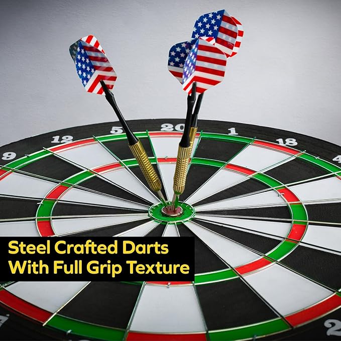 THOUSAND OAKS BARREL CO. | Personalized Dartboard & Cabinet Set with 6 Steel Tip Darts