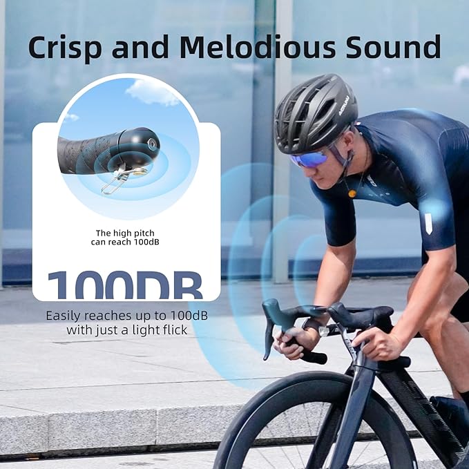 Bike Handlebar Bell - 80dB Loud Aluminum Alloy End Plug Bell for Road & Mountain Bicycles | 18-25mm Compatible | Waterproof & Lightweight 65g