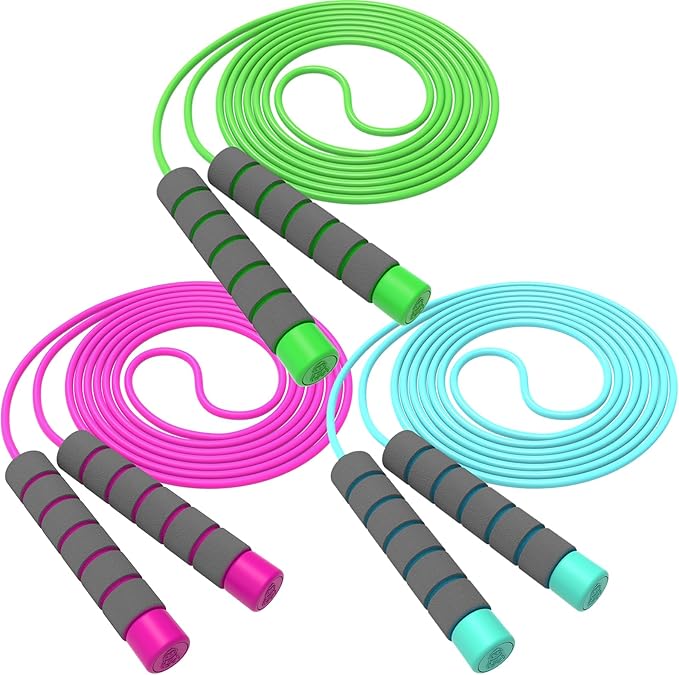Jump Rope For Kids,Jump Rope Kids,Adjustable Soft Skipping Rope,Toddler Jump Rope With Skin-Friendly Foam Handles For Kids, Boys,Girls,Women, Men,Exercise Activity,Outdoor Fitness