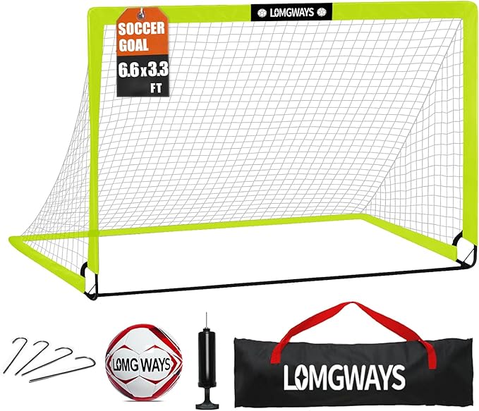 Soccer Goal – Foldable Frame Net for Kids + Youth – Indoor + Outdoor Soccer Goal with Carry Bag – Easy Setup – Multiple Sizes for Practice & Games
