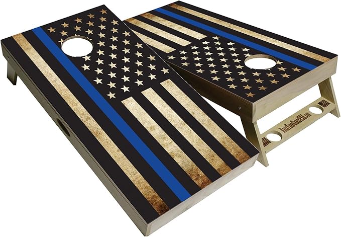 American Flag Series - Premium Cornhole Boards w Cupholders and a Handle - Includes 2 Regulation 4' x 2' Cornhole Boards w Premium Birch Plywood and 8 Cornhole Bags