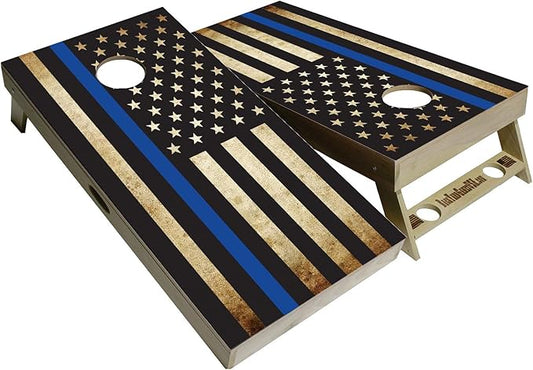 American Flag Series - Premium Cornhole Boards w Cupholders and a Handle - Includes 2 Regulation 4' x 2' Cornhole Boards w Premium Birch Plywood and 8 Cornhole Bags