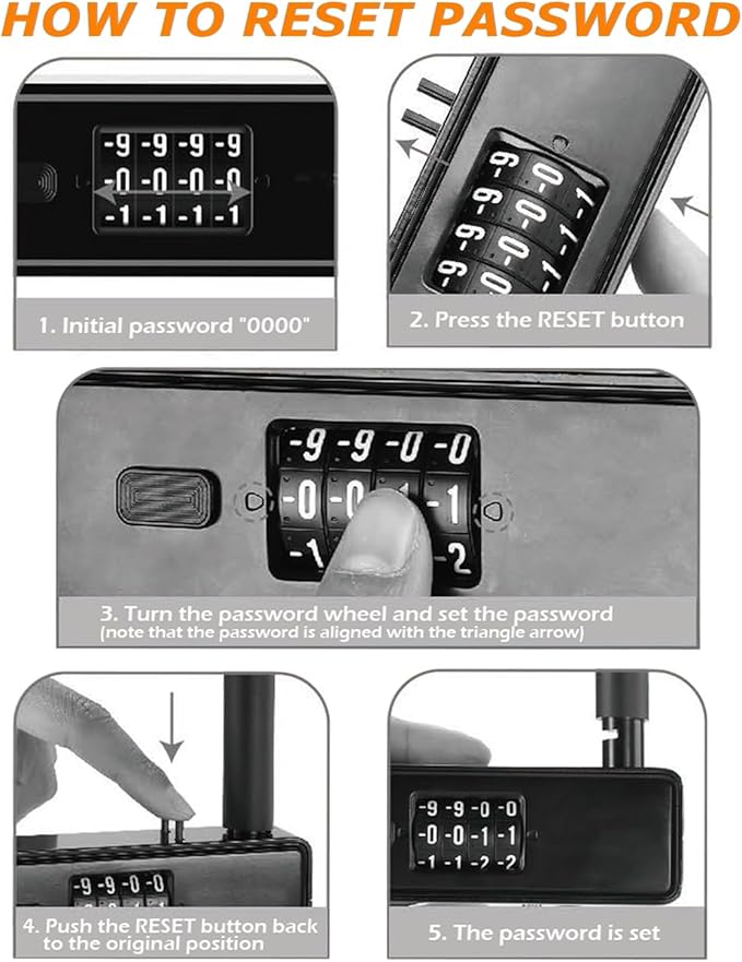 Bike U Lock, Heavy Duty Anti Theft U Lock with 6ft Steel Cable, 4-Digit Combination Type Bicycle U Lock with Mounting Bracket for Bike, Motorcycle, Scooter, Door, Fence