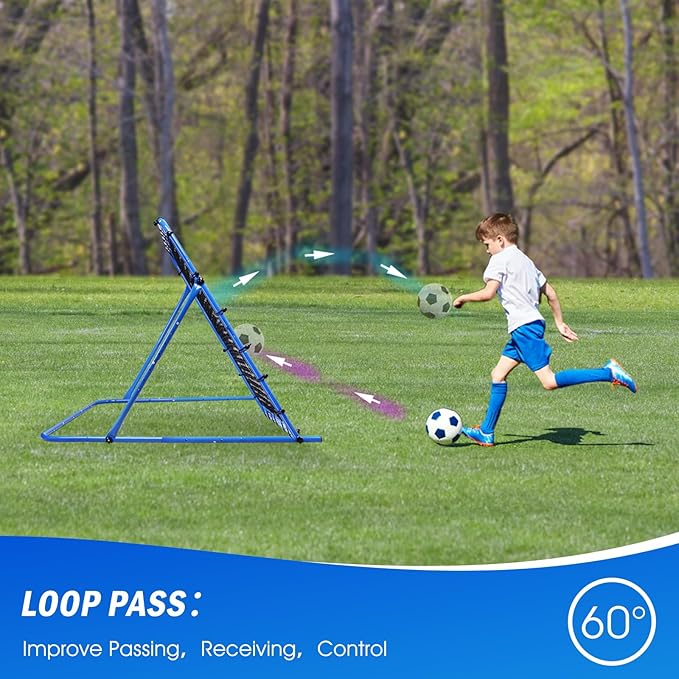 4.8x3.7FT Soccer Rebounder Net, Quick-Switch Angle Soccer Training for Control, Passing Practice, Easy Setup Rebounder Gifts & Equipment for Kids,Teens & Adults