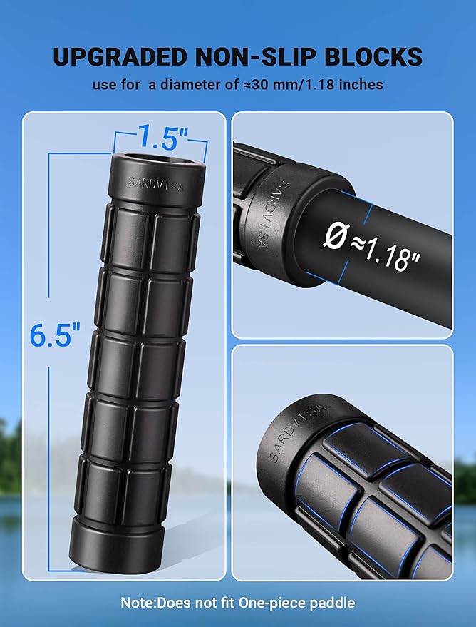 2-Packs Upgraded Kayak Paddle Grips, Non-Slip Silicone Kayaking Handle Wrap to Prevent Hand Blisters, Universal 1.18 Inches Removable Kayak Accessorie for Multiple Types of Detachable Oars