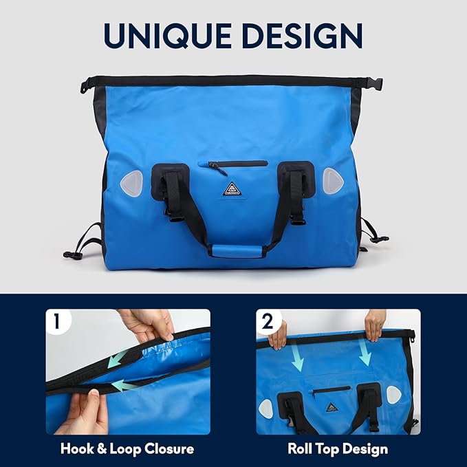 Haimont Waterproof Duffel Bag Roll-top Dry Duffel Bag with Quick-fixed Straps for Motorcycling, Rafting, Boating, SUP, Kayaking, Travel, 50L/70L