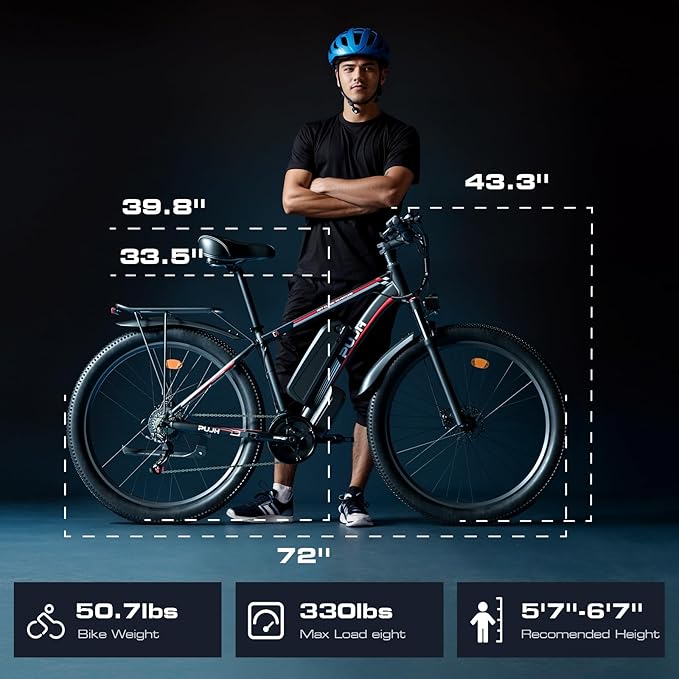 Electric Bike for Adults with Peak 1500W, 80Miles 32MPH Commuting Electric Mountain Bike, 48V 17.5Ah Removable Battery 21-Speed Disc Brakes, 29" Tires and Front Suspension