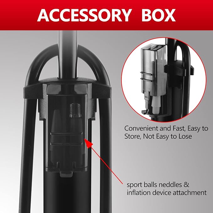 Bike Pump with Gauge,High Pressure,Floor Bicycle Pump Compatible with Presta and Schrader Valve,Bike Tire Pump for Road Bike,MTB,Hybrid,Balls…