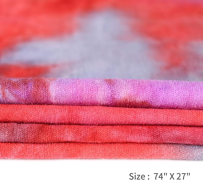 DREAM SLIM Non Slip Yoga Towel - Hot Yoga Towel, Multicolor - Red