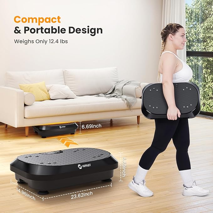 Vibration Plate Exercise Machine with Magnetic Acupoints, Lymphatic Drainage Vibrating Plate with 9 Modes & 120 Adjustable Speeds, 400 Lbs Capacity Whole Body Vibration Platform for Women Men