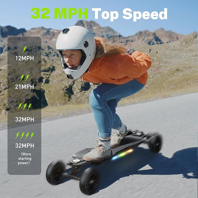 isinwheel V4/V6/V6pro/V8/V10 Electric Skateboard with Remote, 250W/450W/500W/1200W/3000W Brushless Motor, 9Mph/12Mph/30 Mph /32Mph Top Speed, Electric Longboard for Adults ＆Teens