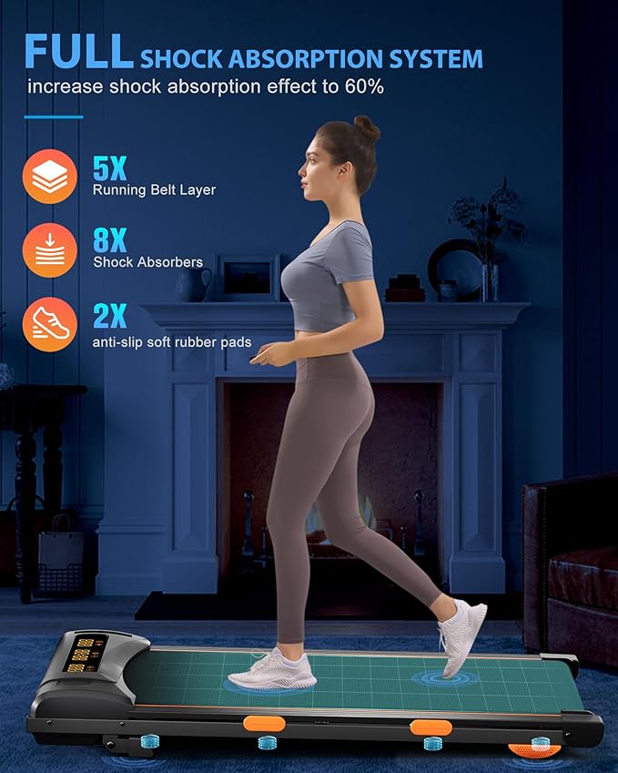 340lb Capacity Walking Pad Treadmill with 12% Incline, Big LED Display Under Desk Treadmill Support Full Manual/3-Preset Countdown/App Mode, Portable Treadmills for Small Spaces, Home