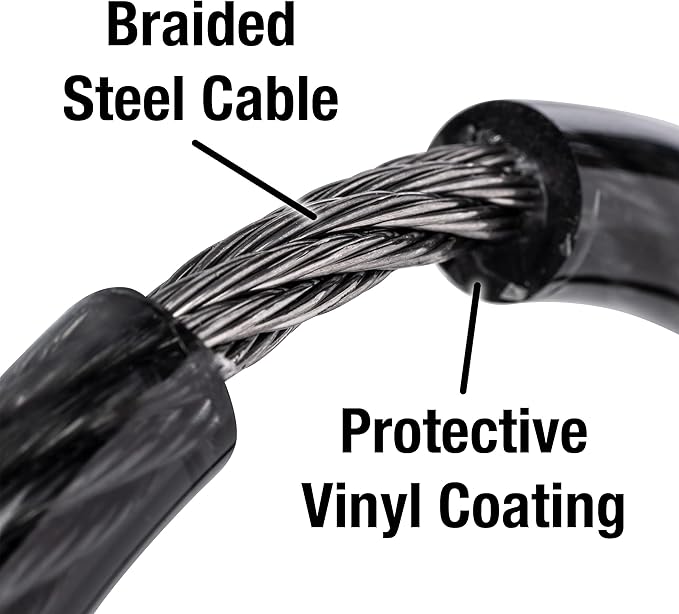 Allen Sports Premier Locking Quick Release 5-Bike Carrier for 2 in. Hitch, QR555 & Master Lock Bike Lock Cable, Set Your Own Combination Bicycle Lock, Black