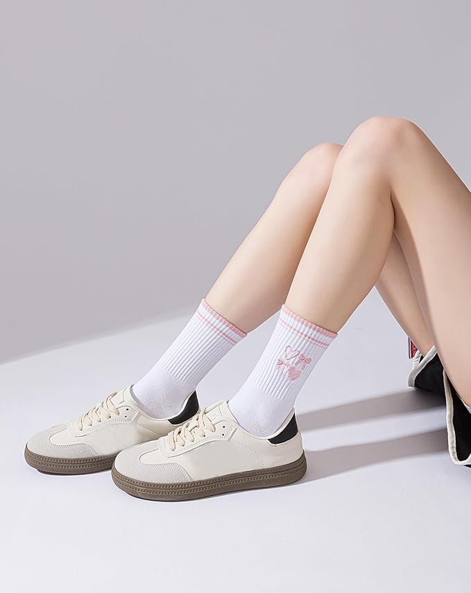 Yawlsow Pilates Grip Socks for Women Yoga Grippy Socks Cute Barre Non Skid Athletic Crew Sticky Sock Workout Hospital