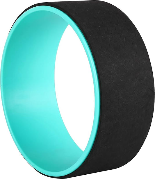 Exerz Yoga Wheel Pilates Roller Muscle Tension Release - Dia 33cm x W 14 cm - Stretching, Balancing, Increasing Flexibility and Improving Backbends - Relieve Pain and Stress (Black)