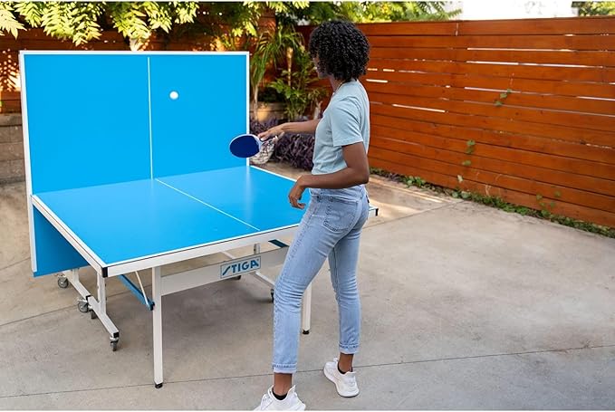 STIGA XTR Professional Outdoor Table Tennis Tables – All Weather Aluminum Waterproof Outdoor or Indoor Design with Net & Post - 10 Minute Easy Assembly Ping Pong Table with Compact Storage