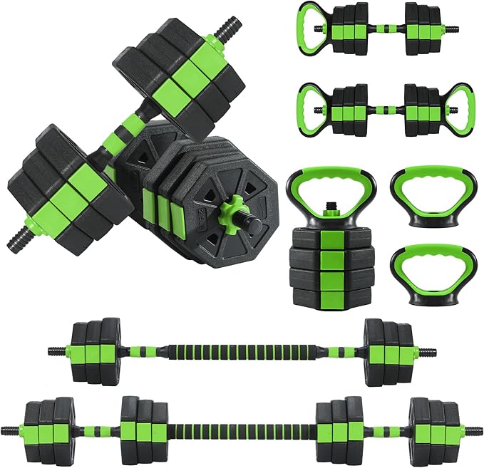 3-In-1 Octagonal Adjustable Dumbbell Set, 44/88LBSFree Weights Dumbbells with Anti-Slip Handle for Men & Women, Versatile Dumbbells Set of 2 with Connector, Perfect for Home Gym
