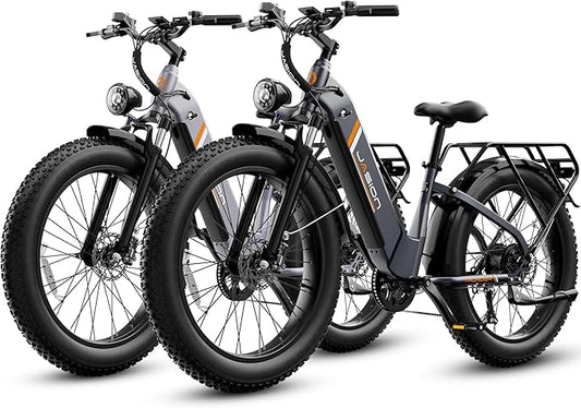 Jasion Thunder Electric Bike, 1500W Peak Motor, 30+MPH Max Speed & 80 Miles with 486Wh Removable Battery, APP Control Ebike for Adults, Hydraulic Brakes, Front Suspension, 26'' x 4'' Fat Tire Bicycles