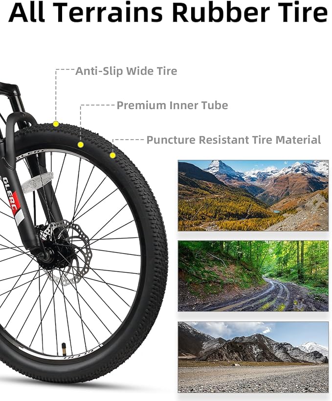 Glerc 20 24 Inch Kids Bike, Kids Mountain Bike for Boys and Girls Ages 6-14, 21-Speed Skyline Bicycle with Front Suspension and Disc Brakes, Multiple Colors