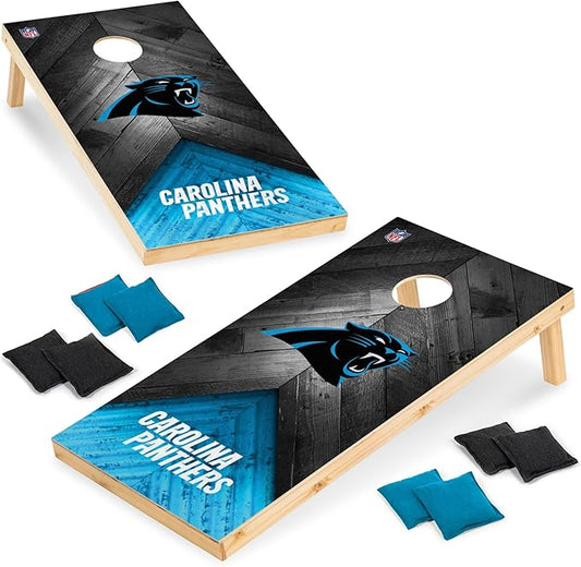 Wild Sports NFL Football 2' x 4' Regulation Size Solid Wood Cornhole Set with Direct Print HD Team Graphics Great Gift for Any Football Fan! Bean Bag Toss Family Outdoor Game