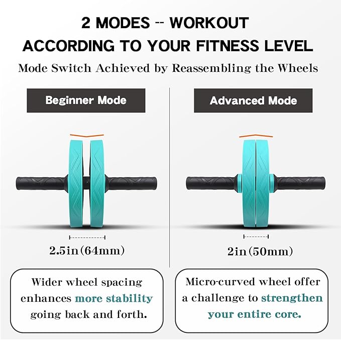 Ab roller wheel abdominal exercise core workout weight loss no noise easy to assembling light weight perfect home gym equipment for men & women