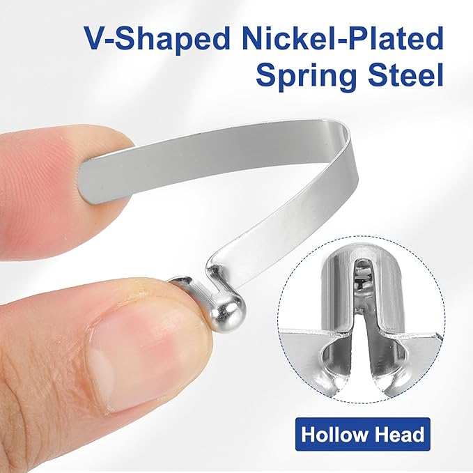 HARFINGTON Single Button Kayak Paddle Snap Spring Clip Spring Steel V-Shaped Hollow Lift Telescopic Locking Tube Pole Clips for Tent Umbrella Camping