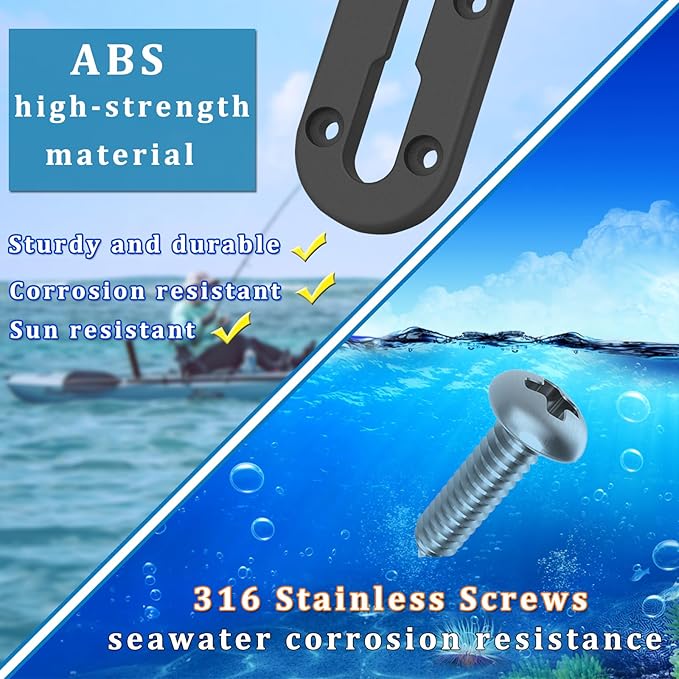 Kayak Track, Kayak Low Profile Track, Kayak Rail, Kayak Accessories Mount Track, Kayak Gear Track for Fishing Rod Holder, Fish Finder, Cup Holder, Anchor Cleats