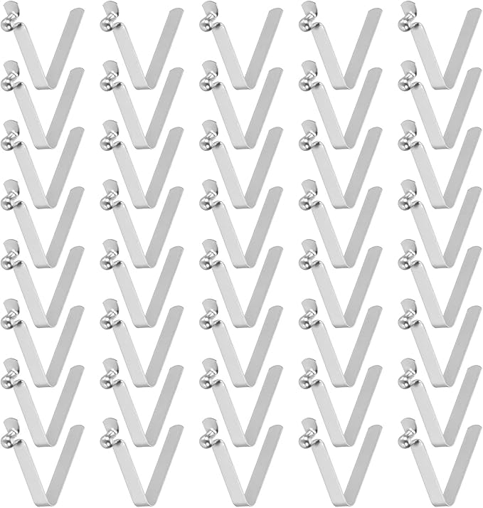 HARFINGTON Single Button Kayak Paddle Snap Spring Clip Spring Steel V-Shaped Hollow Lift Telescopic Locking Tube Pole Clips for Tent Camping