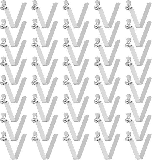 HARFINGTON Single Button Kayak Paddle Snap Spring Clip Spring Steel V-Shaped Hollow Lift Telescopic Locking Tube Pole Clips for Tent Camping