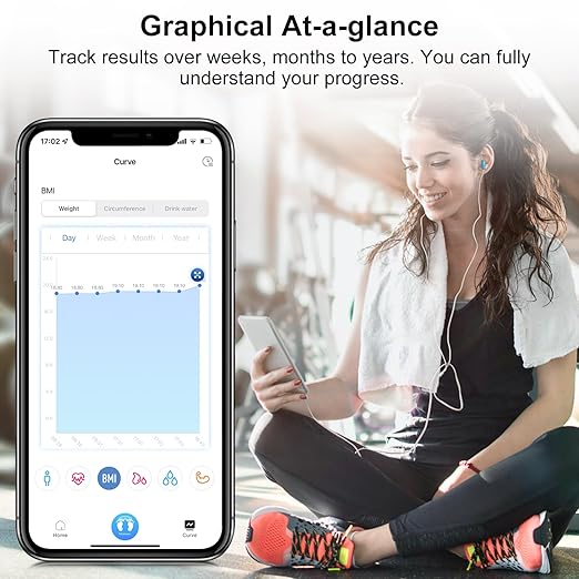 INSMART Smart Scale for Body Weight, Digital Bathroom Scale with BMI, Muscle Mass, Bluetooth Body Fat Scale,17 Body Composition Analyzer with Smart APP Sync Weight Scale, 400 lbs- Blue