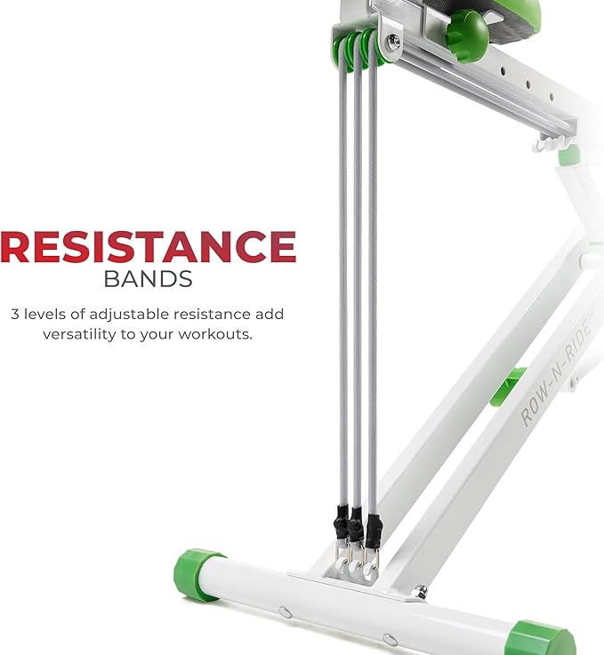 Sunny Health & Fitness Row-N-Ride Squat Assist Trainer, Foldable & Easy Setup Exercise w/Adjustable Resistance, Home Training Machine for Arm, Glute & Leg Workout, Optional Free SunnyFit App Connect