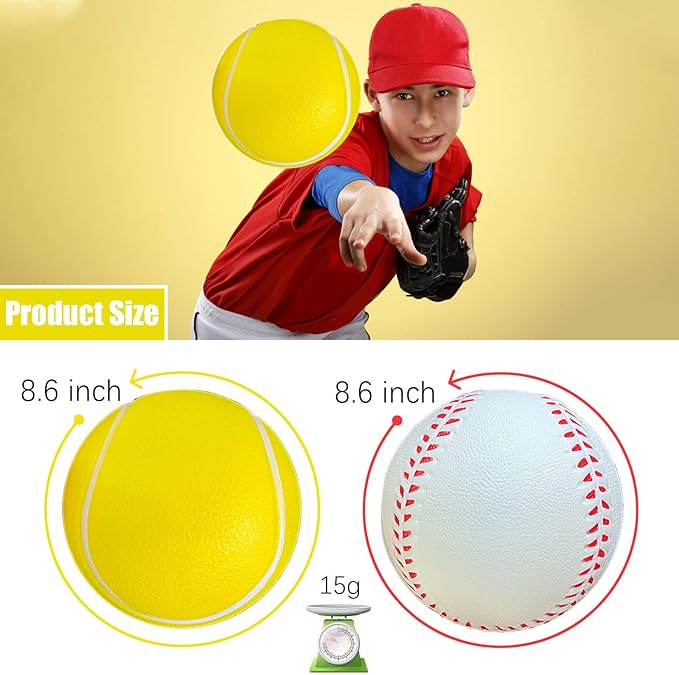 GKK Foam Baseballs 12 Pack Soft Baseballs for Youth Teenager Players Sports Foam Baseballs Training Balls for Hitting and Indoor or Outdoor Play