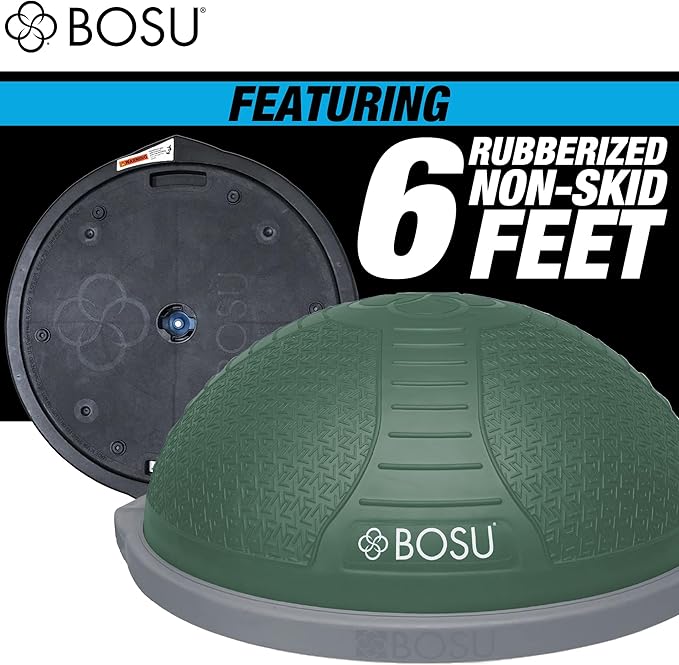 Bosu Half Ball Home Balance Exercise Trainer for Strength and Flexibility Workouts with Built to Last Burst Resistant Material and Hand Pump